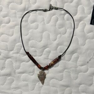 Handcrafted Brown Beaded Pendant Necklace - Unbranded